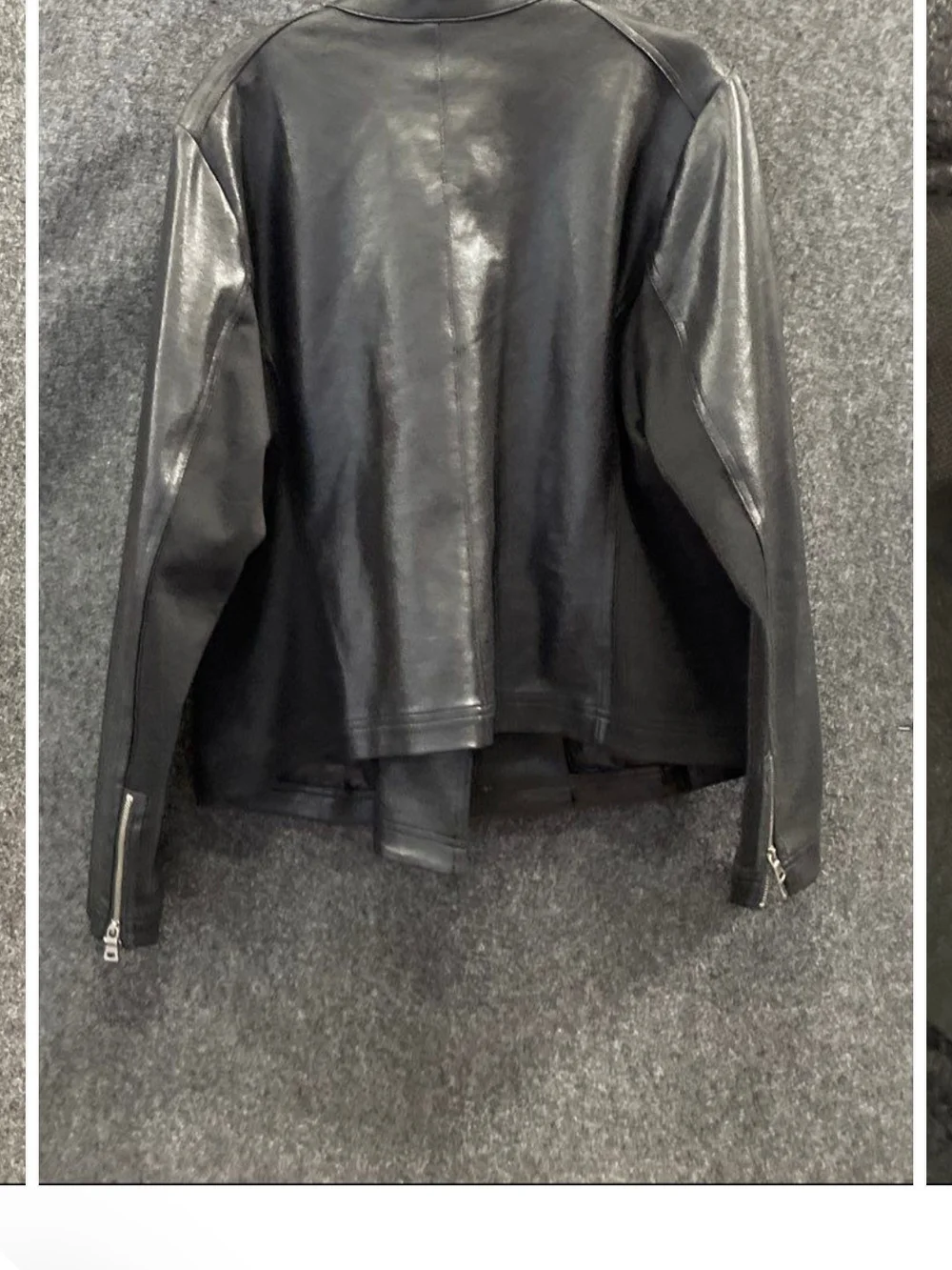Lane Bryant Black Leather Asymmetrical Zip Moto Jacket